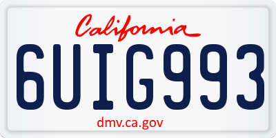 CA license plate 6UIG993
