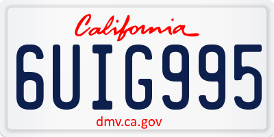 CA license plate 6UIG995