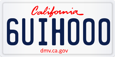 CA license plate 6UIH000