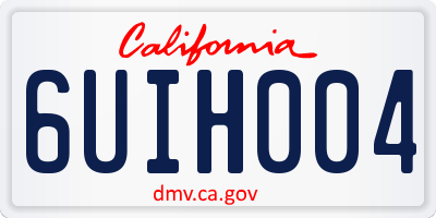 CA license plate 6UIH004
