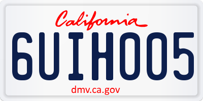 CA license plate 6UIH005