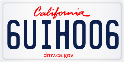 CA license plate 6UIH006