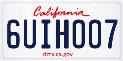 CA license plate 6UIH007