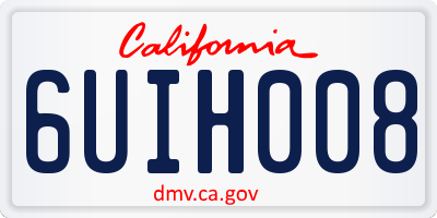 CA license plate 6UIH008