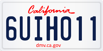 CA license plate 6UIH011