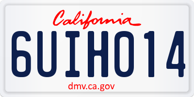 CA license plate 6UIH014