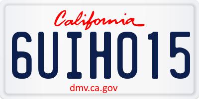 CA license plate 6UIH015