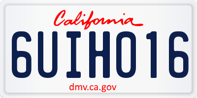CA license plate 6UIH016