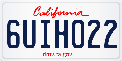 CA license plate 6UIH022
