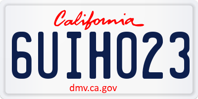 CA license plate 6UIH023