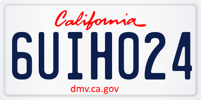 CA license plate 6UIH024