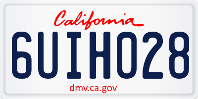 CA license plate 6UIH028