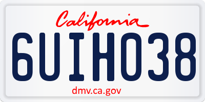 CA license plate 6UIH038