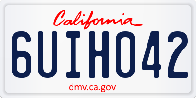 CA license plate 6UIH042