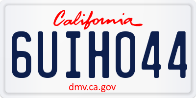 CA license plate 6UIH044