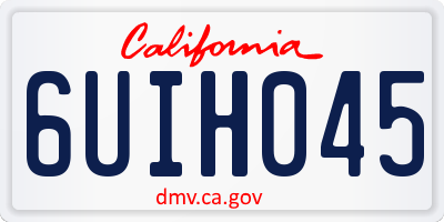 CA license plate 6UIH045