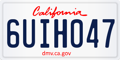 CA license plate 6UIH047