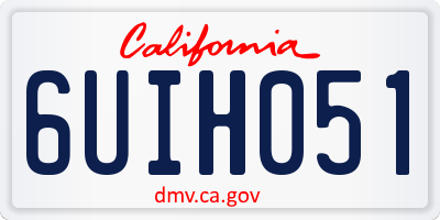 CA license plate 6UIH051
