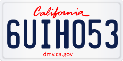 CA license plate 6UIH053