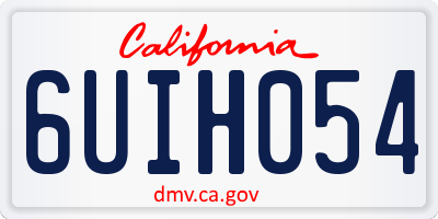 CA license plate 6UIH054