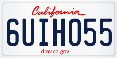 CA license plate 6UIH055