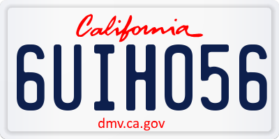 CA license plate 6UIH056