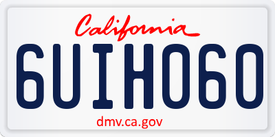 CA license plate 6UIH060
