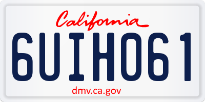 CA license plate 6UIH061