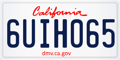 CA license plate 6UIH065