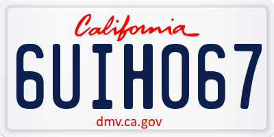 CA license plate 6UIH067