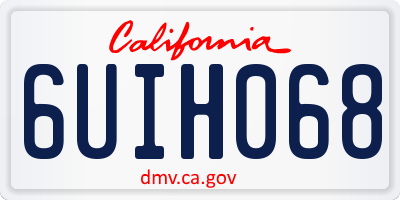 CA license plate 6UIH068
