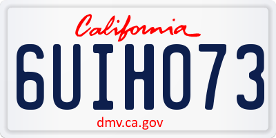 CA license plate 6UIH073