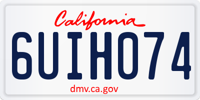 CA license plate 6UIH074