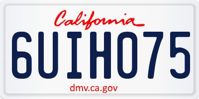 CA license plate 6UIH075