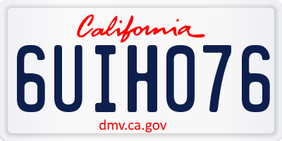 CA license plate 6UIH076