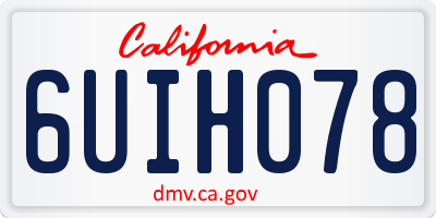 CA license plate 6UIH078