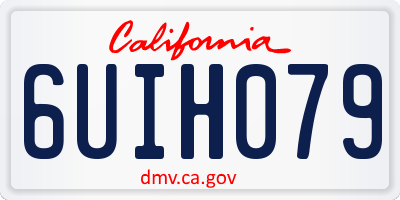 CA license plate 6UIH079