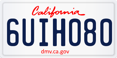 CA license plate 6UIH080