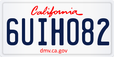CA license plate 6UIH082