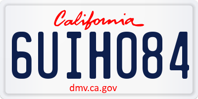 CA license plate 6UIH084