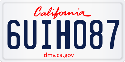 CA license plate 6UIH087