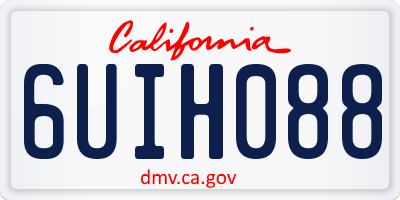 CA license plate 6UIH088