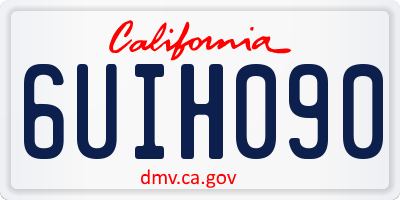 CA license plate 6UIH090