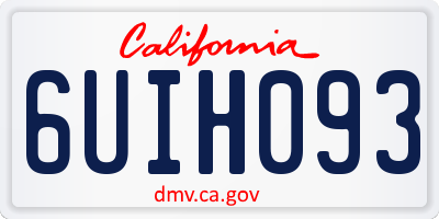 CA license plate 6UIH093