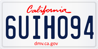 CA license plate 6UIH094