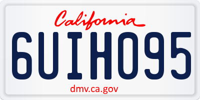 CA license plate 6UIH095