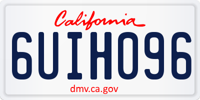 CA license plate 6UIH096