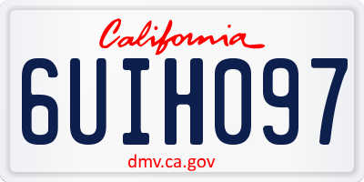 CA license plate 6UIH097