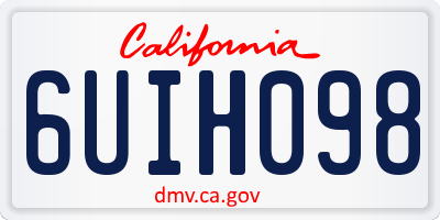 CA license plate 6UIH098