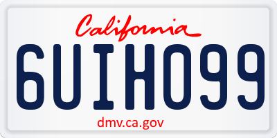 CA license plate 6UIH099
